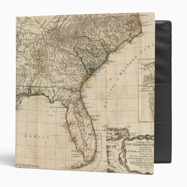 Classeur Une carte générale des colonies britanniques du su (Devant/Intérieur)