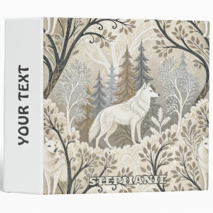 Classeur Une forêt d'hiver paisible avec des loups blancs