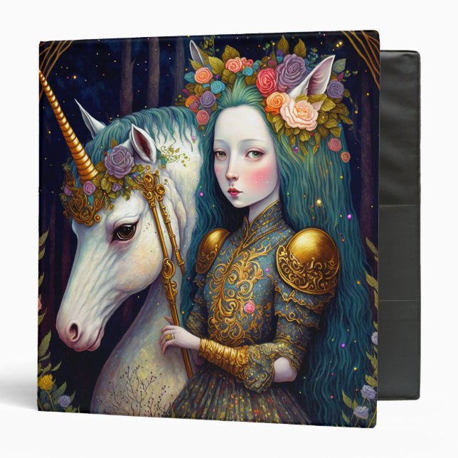 Classeur Unicorn et Lady Imaginaire Art (Devant/Intérieur)