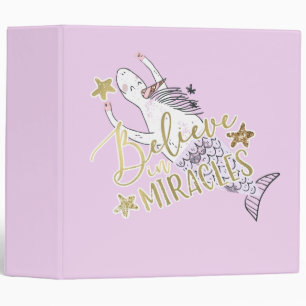 Classeur Unicorn Mermaid Moderne tendance croire en Miracle