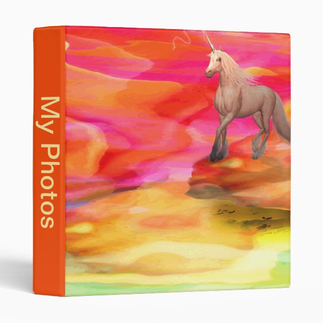 Classeur Unicorne dans le désert peint (Devant/Côté)