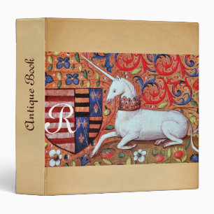 CLASSEUR UNICORNE, ÉPAULES FLORALES, MONOGRAMME DE PARCHEME