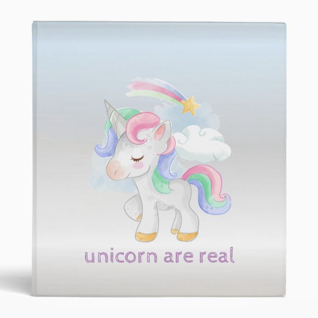 Classeur Unicorne magique Rainbow Star Argent (Devant)