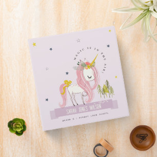 Classeur Unicorne magique Whimsical Purple Lilac Princesse