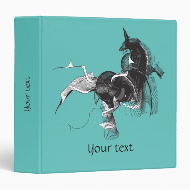 Classeur Unicorne numérique (Devant/Côté)