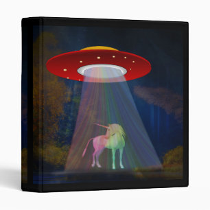Classeur Unicorne sous poutre arc-en-ciel OVNI à la nuit, Z