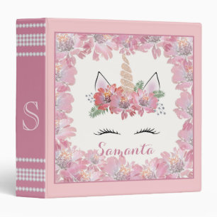 Classeur Unicorne, Visage Unicorne, personnalisée, girly, f