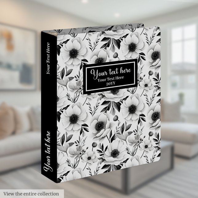 Classeur unique de l'école botanique monochrome (Unique monochrome botanical school binder)