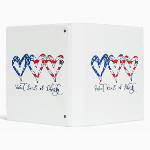 Classeur USA Drapeau Patriotique Coeurs 4 juillet Sweet Lan