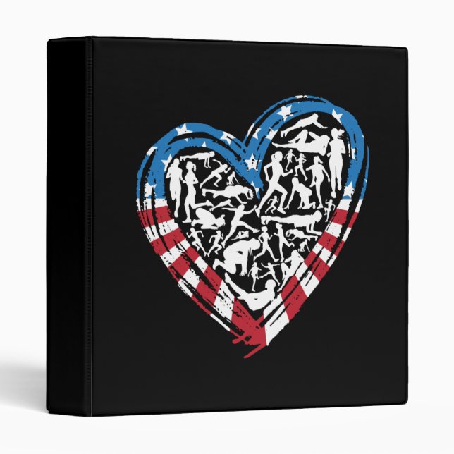 Classeur USA Flag American Runner - Runt Heart (Devant/Côté)