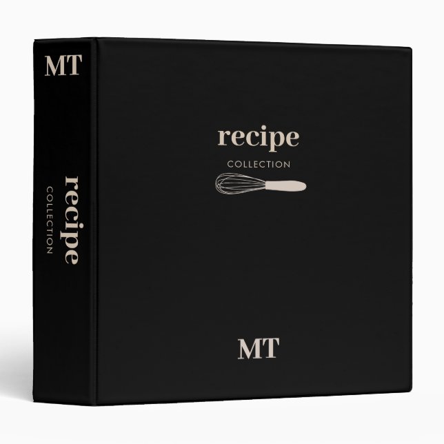 Classeur Ustensiles de cuisine personnalisés Whisk Recette  (Devant/Côté)