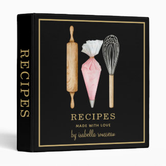 Classeur Ustensiles de cuisson d'aquarelle personnalisés Re