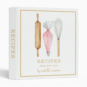 Classeur Ustensiles de cuisson d'aquarelle personnalisés Re