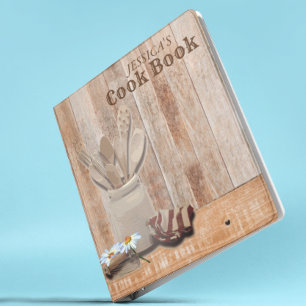 Classeur Ustensiles en bois Jar Cuillère Rustic Daisy Livre