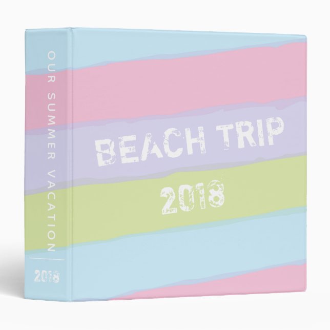 Classeur Vacances en famille Album Beachy Aquarelle (Devant/Côté)