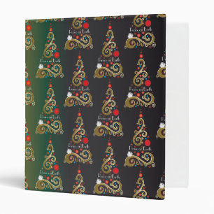 Classeur Vacances matte vert or motif de Noël