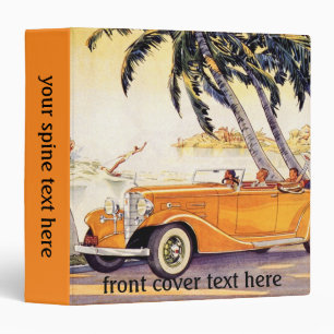 Classeur Vacances vintage en voiture convertible