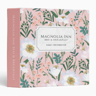 Classeur Vacation Rental Guest Information Pink Floral