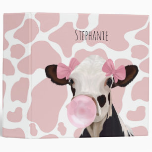 Classeur Vache fille mignonne avec vache rose Imprimer Arri