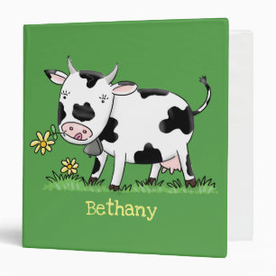 Classeur Vache mignonne en vert dessin animé sur le terrain