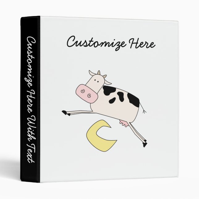 Classeur Vache Saute sur la lune (Devant/Côté)