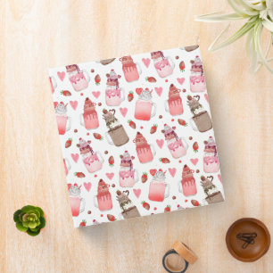 Classeur Valentine Milkshakes Candy Hearts Amour Motif
