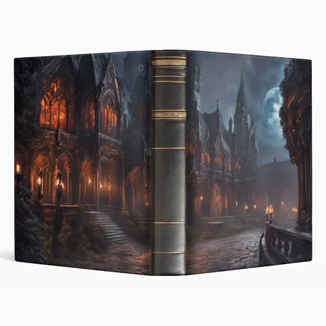 Classeur Vampire Imaginaire gothique n° 1 en cuir noir (Arrière-plan)