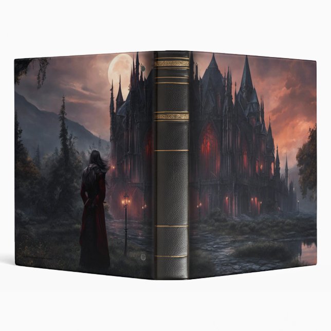 Classeur Vampire Imaginaire gothique n° 3 en cuir noir (Arrière-plan)