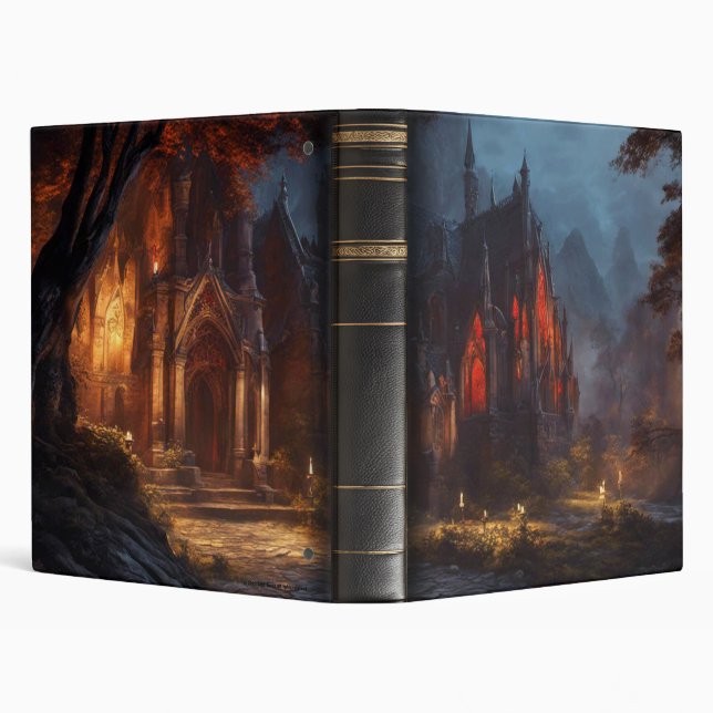 Classeur Vampire Imaginaire gothique n° 4 en cuir noir (Arrière-plan)