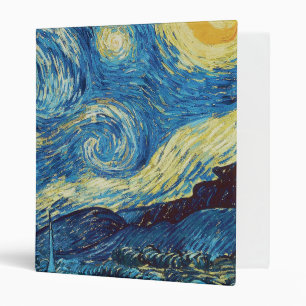 Classeur Van Gogh Nuit étoilée Vintage Bleu Chef-d'œuvre