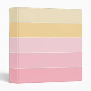 Classeur Vanille rose pastel Couleurs blanches jaunes rayée