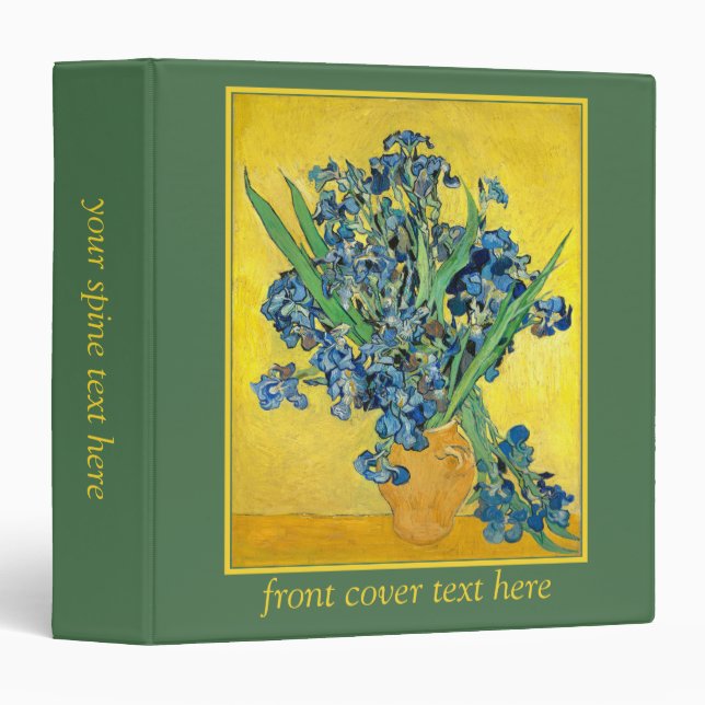 Classeur Vase avec Irises, Vincent Van Gogh (Devant/Côté)