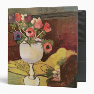 Classeur Vase de fleurs, anémones dans un verre blanc