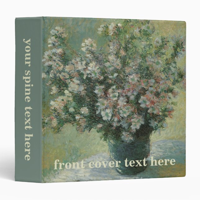Classeur Vase de fleurs par Claude Monet (Devant/Côté)