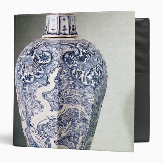 Classeur Vase octogonal à "Mei- P'ing" avec le blanc (Devant/Intérieur)