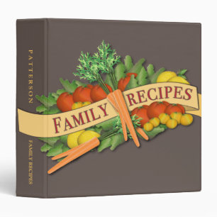 Classeur végétal vintage de recette de famille