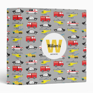 Classeur Véhicules d'urgence Transport Kids Artwork
