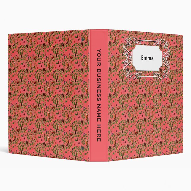 Classeur Verdure rustique rétro Aquarelle de forêt d'automn (Arrière-plan)