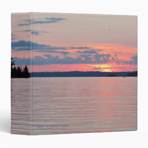 Classeur vermillon de coucher du soleil de lac