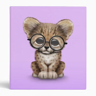 Classeur Verres de port de CUB de guépard mignon sur le