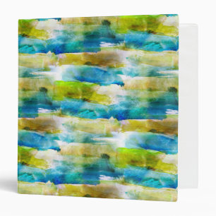 Classeur Vert abstrait d'aquarelle, bleu