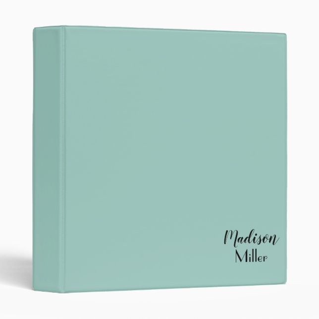 Classeur Vert bleu clair personnalisé (Devant/Côté)