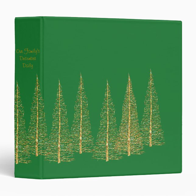 Classeur vert d'album d'album à Noël de décembre (Devant/Côté)
