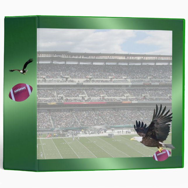 Classeur vert de stade de football (Devant/Côté)