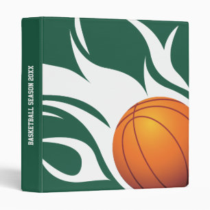 Classeur Vert et blanc flamboyants de basket-ball