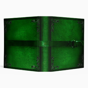 Classeur vert Faux cuir et ceinture Rich