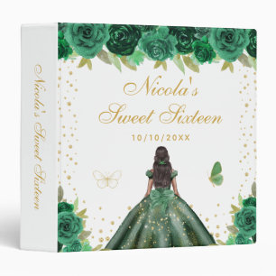 Classeur Vert Floral Peau Foncée Princesse Sweet Sixteen