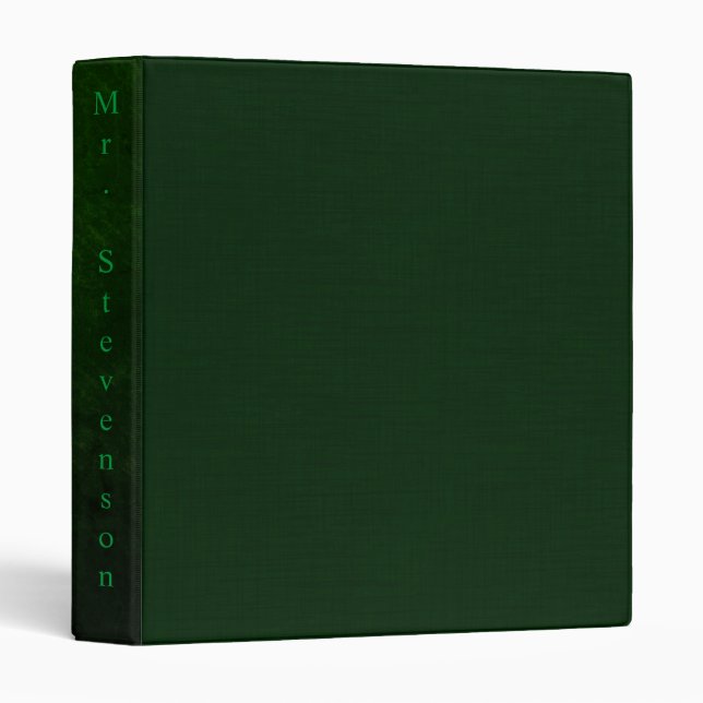 Classeur Vert foncé texturé (Devant/Côté)
