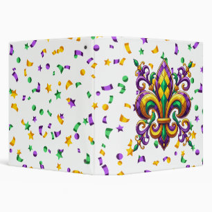 Classeur Vert jaune pourpre Mardi Gras fleur de lis