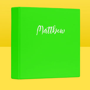 Classeur vert néon uni - personnalisé